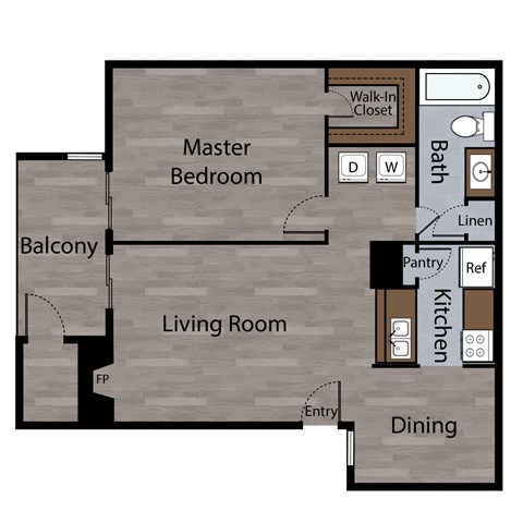 a floor plan of a house with a living room and a dining room